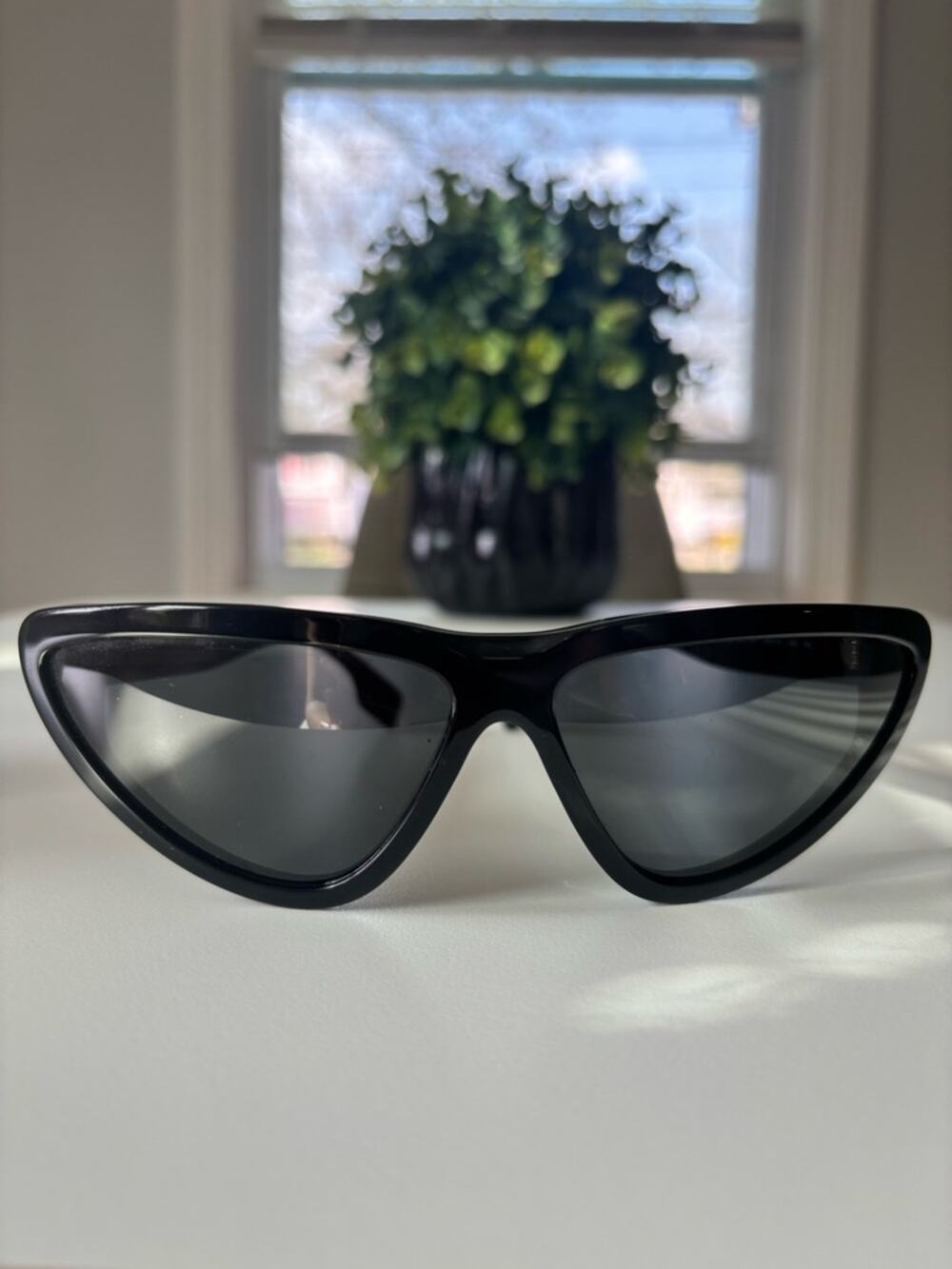 Burberry Black Cat-Eye Sunglasses with Dark Lenses